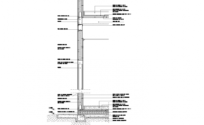 Section steel framing drywall plan detail dwg file.