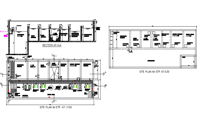 Sewage treatment plan detail dwg file