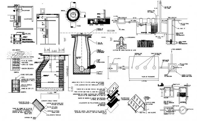 Retaining wall connection and constructive structure cad drawing ...