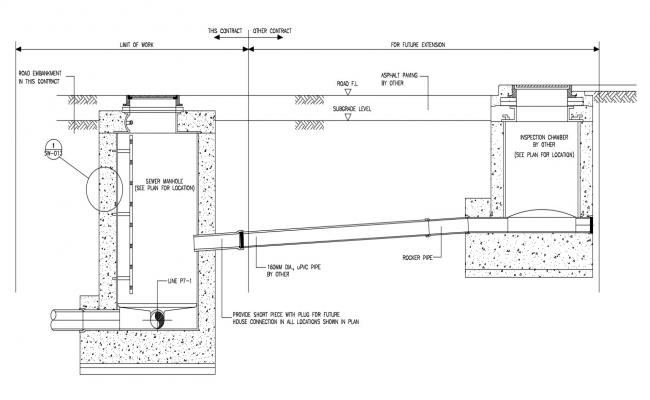 Plan,elevation and section view of bathroom with detail view for ...