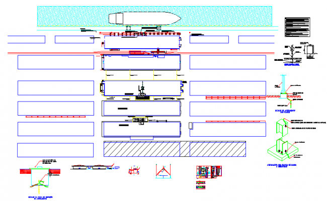 Sectional detail of a chemistry laboratory dwg file