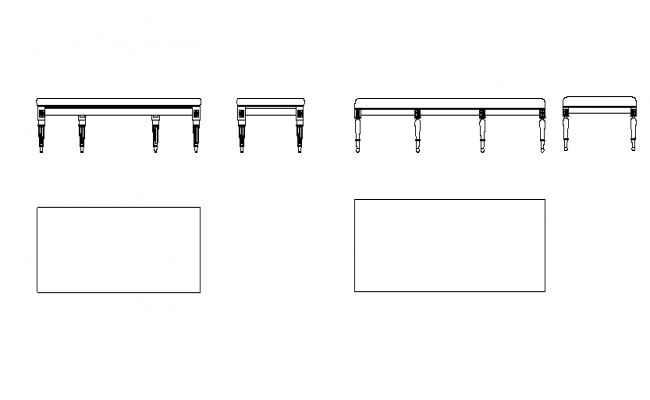 Three seated sofa set 2d top view elevation cad block details dwg file ...