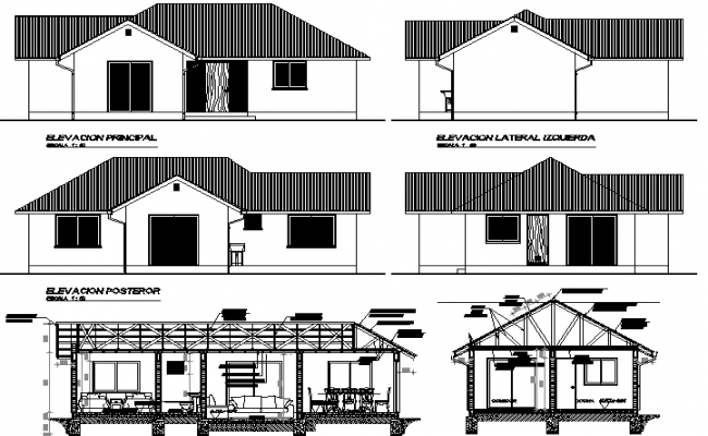 Single Family and Multi Flooring House Elevation Plan dwg file