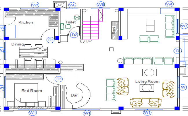 Housing apartment section drawing in dwg file. - Cadbull
