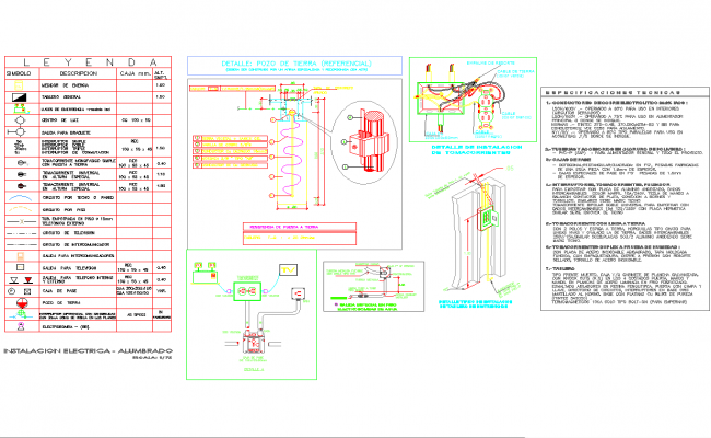 Electrical connection detail design drawing - Cadbull