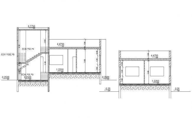 Twin Bungalow Floor Plan DWG File - Cadbull