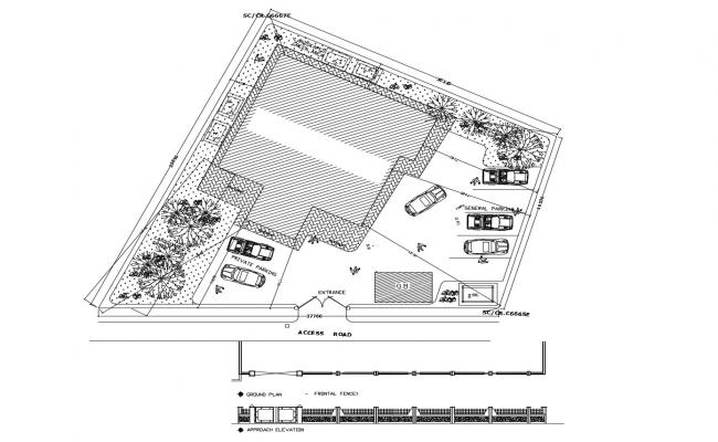 Residential Site Plan Layout Two level residential  one family house detailed 