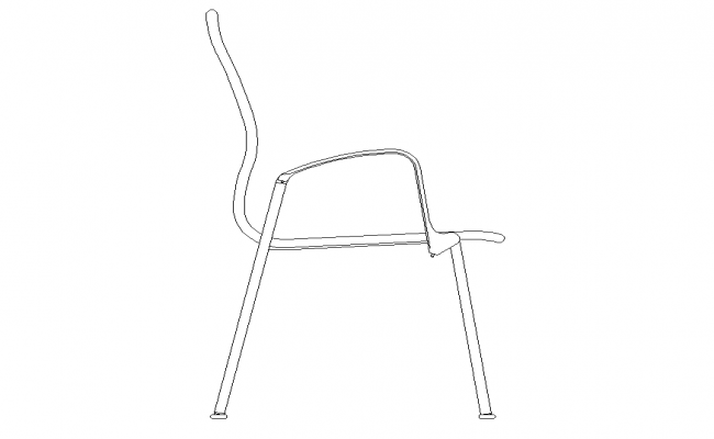 Sitting chair CAD furniture block detail elevation 2d view dwg file