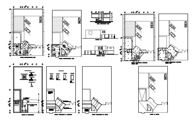 Small corporate office elevation, section, plan and auto-cad details ...