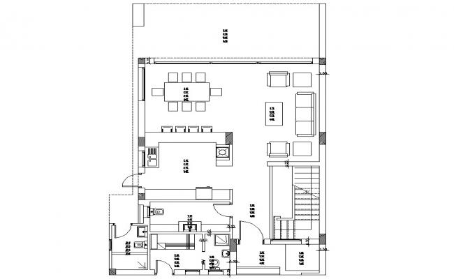 Living Apartment project drawing Cadbull