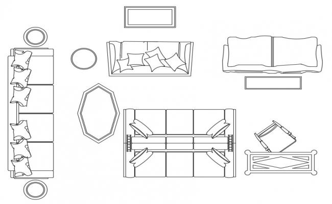 Free Sofa Set CAD Blocks - Cadbull