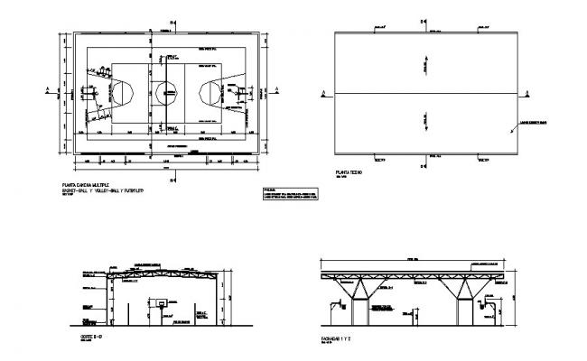 Badminton Stadium Plan AutoCAD File - Cadbull