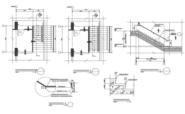 Elevation of constructive section with residence area design dwg file ...