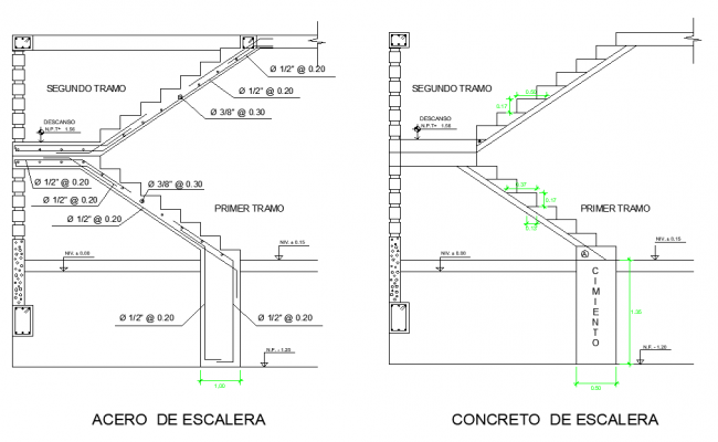 Staircase section detail autocad file