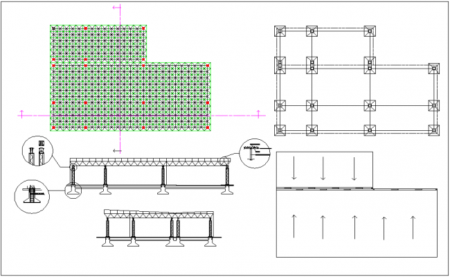 Steel Structure Plan Elevation Dwg File