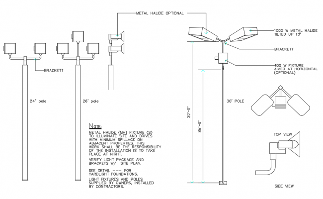 Street Light Elevation Drawing In Dwg File. - Cadbull