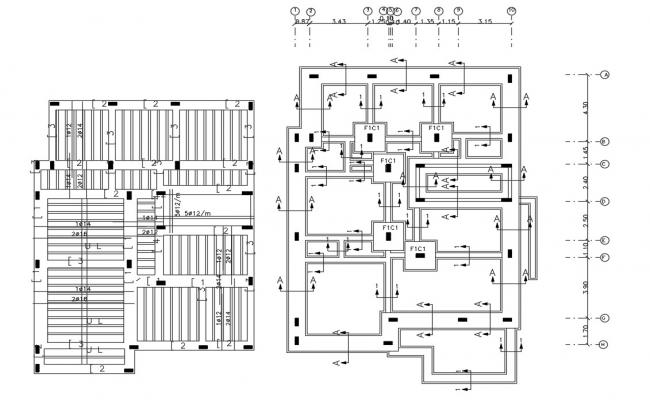 Foundation plan layout detail view dwg file - Cadbull