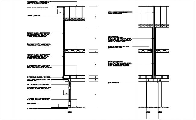 House brick wall section and constructive details dwg file - Cadbull