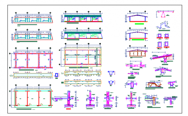 Front constructive section details of office building dwg file - Cadbull