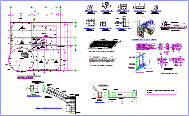 Steel structure section view detail of house dwg file - Cadbull