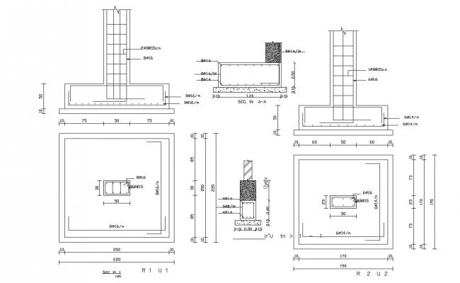 Structure Beam-Column Joint Drawing AutoCAD DWG File - Cadbull