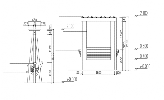 Swing Plan Elevation And Side View Dwg File - Cadbull