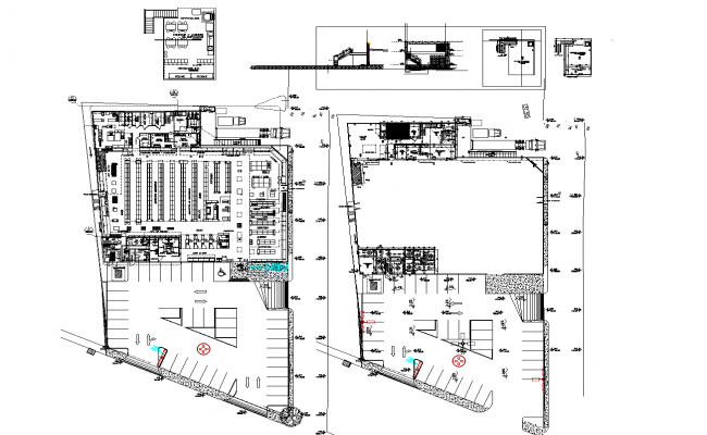 Free Download The Commercial Building Floor Plan With Parking AutoCAD ...