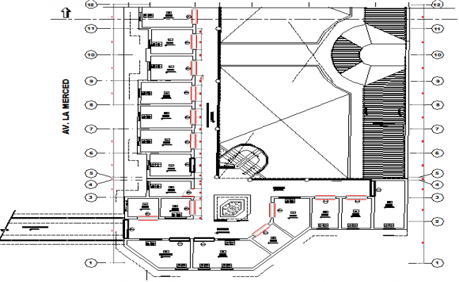 Third Floor Layout Plan Details Of Urban Area Industrial Plant Dwg File