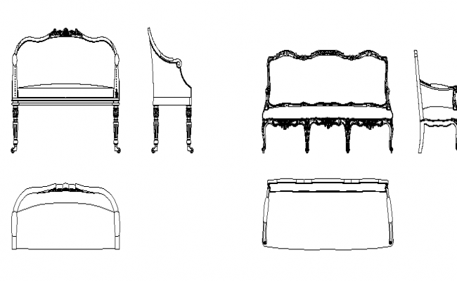 Modular sitting sofa detail elevation 3d model sketch-up file - Cadbull