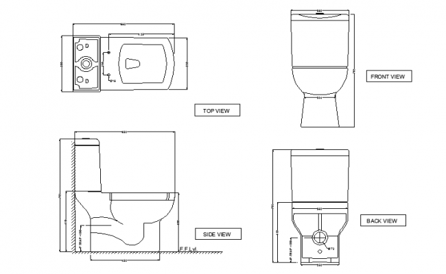 Toilet wc details with all sections