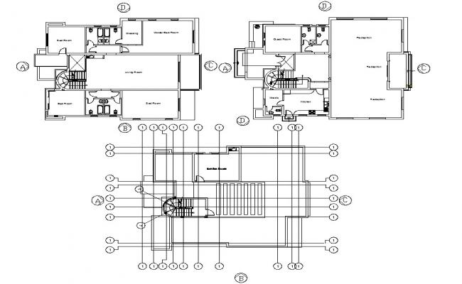 Single Family House Architecture Project Dwg File - Cadbull