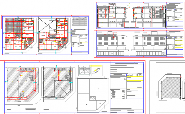 Shopping center building detail elevation and plan 2d view layout file ...