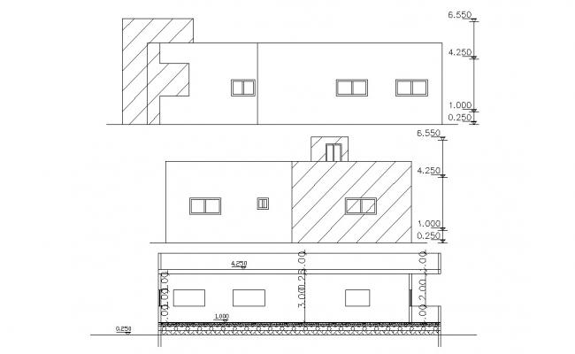 Bungalows right and left view dwg file - Cadbull