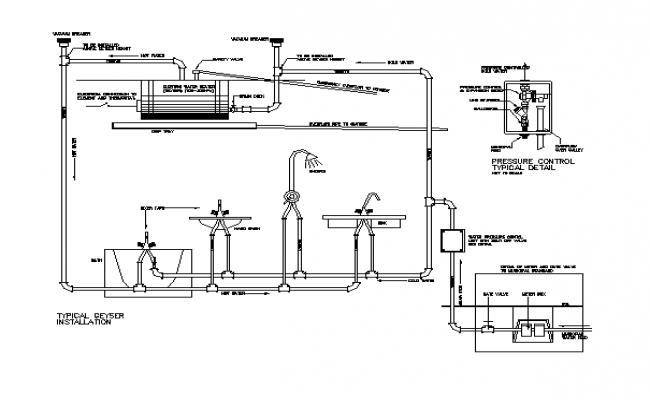 Typical Detailed Geyser Installation design drawing