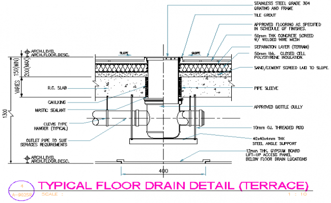 Detail Stairway In Concrete Dwg File