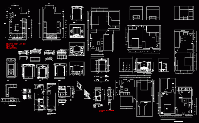 Interior of house design DWG. - Cadbull