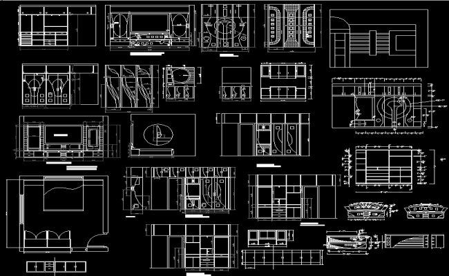 cad block t.v wardrobe detail cupboard and