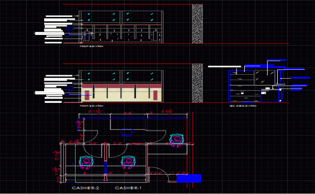 Cash Counter Cad Block