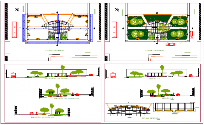 Ecological Public Park Architecture Design & Structure Details dwg file ...