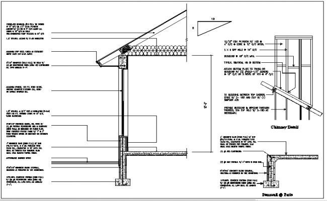 Wall section  view  of house  detail dwg file