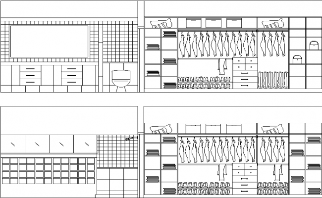 Wardrobe detailing front elevation