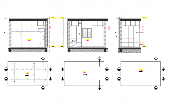 Washroom of shopping mall plan and installation details dwg file - Cadbull