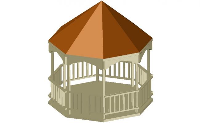 Garden Gazebo Designs 3d model CAD drawing - Cadbull