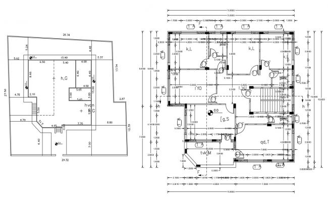 Full sectional view of three flooring bungalow details dwg file - Cadbull