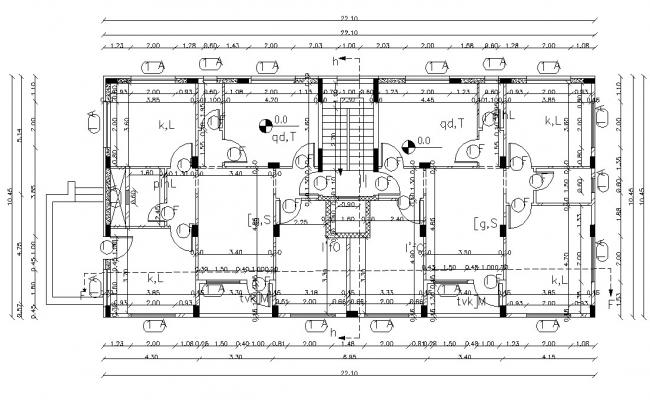 Group housing design drawing flat type design drawing - Cadbull