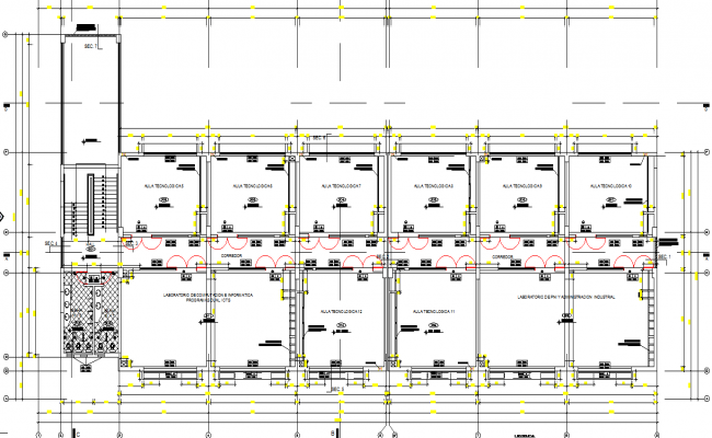 Honda showroom plan and section autocad file - Cadbull