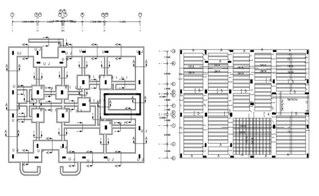 Architectural plan of the bungalow with detail dimension in dwg file ...