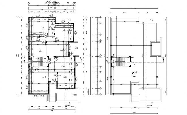 Best 2d Cad Drawing First Floor Plan Of Modern Bungalow Autocad File ...