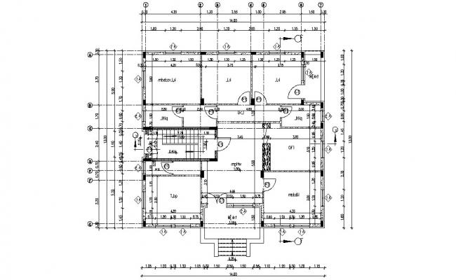 2 BHK House Layout Plan With Drainage Line CAD Drawing - Cadbull