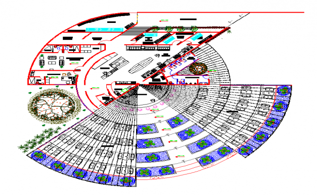 Restaurant circular design plan